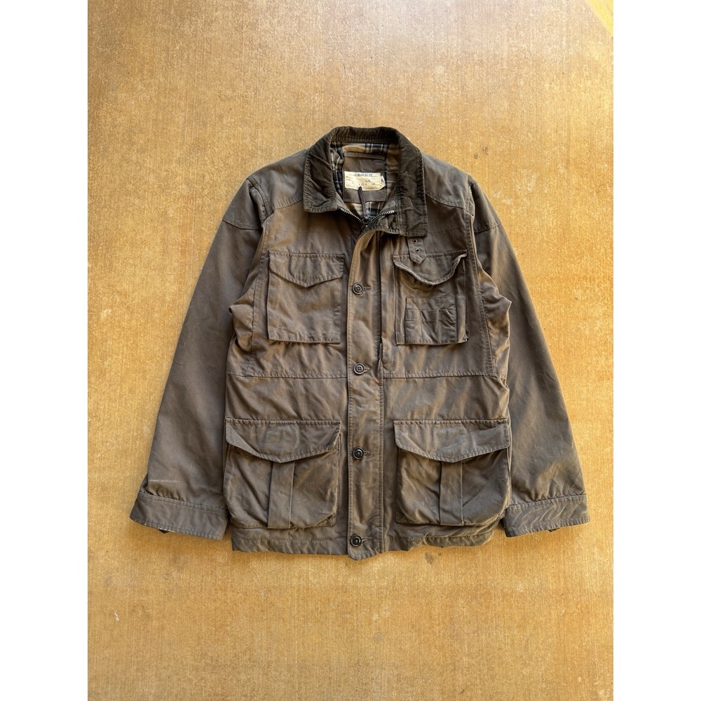 VTG 90s J.Crew Waxed British Millerain Lined Fishing Heavyweight Jacket Small